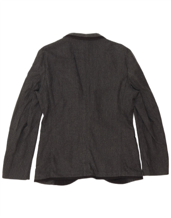 Giacca blazer da uomo a 1 bottone Zara EU 50 viscosa grigio medio