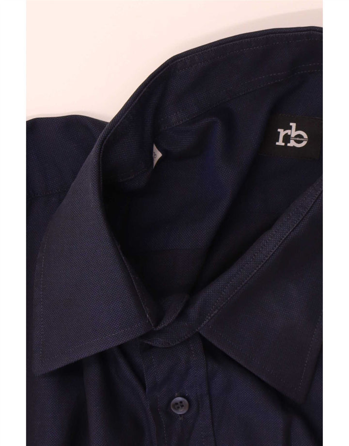 Camicia da uomo Roccobarocco taglia 48 2XL cotone blu navy