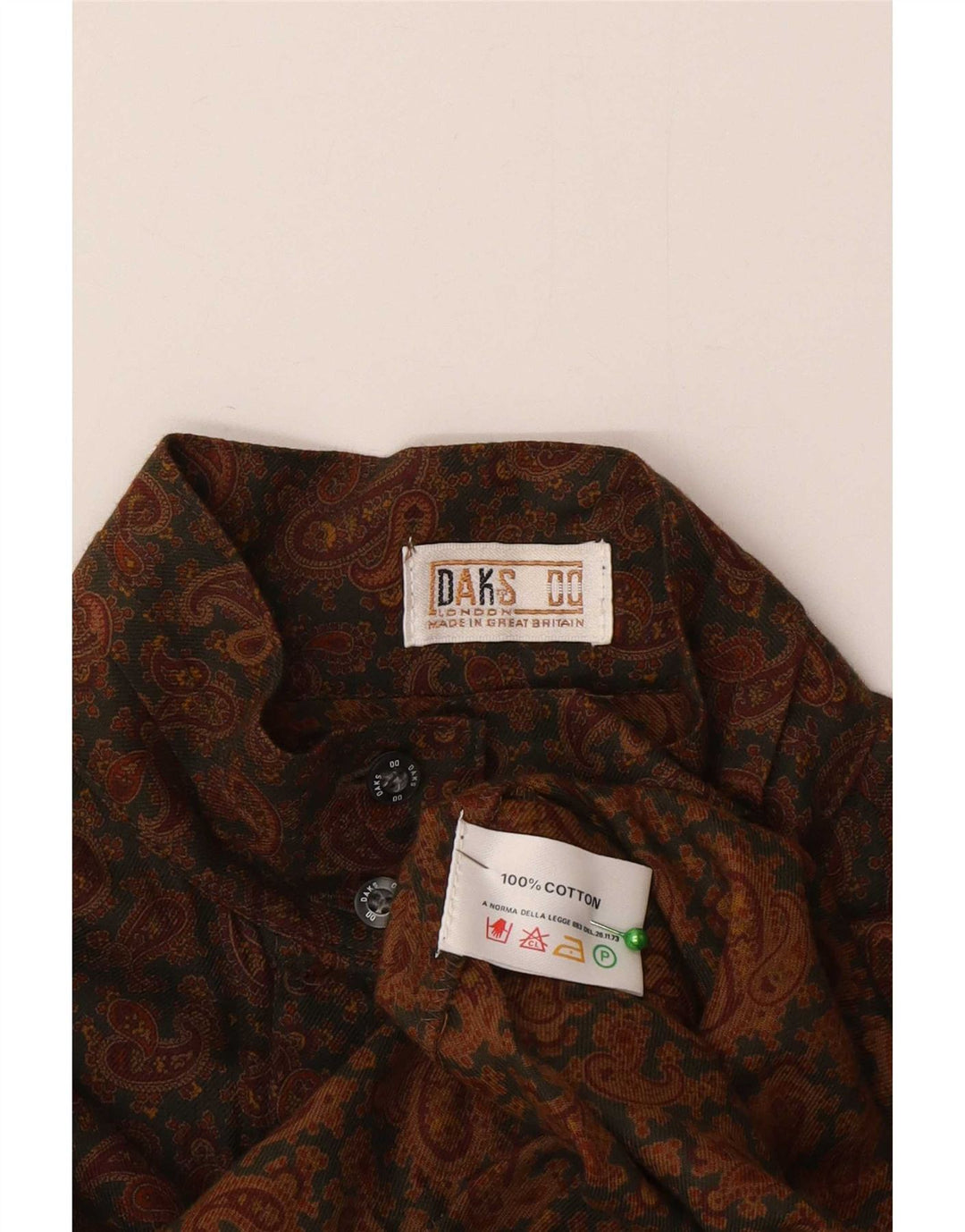 Camicia da donna DAKS UK 12 Cotone Paisley marrone medio