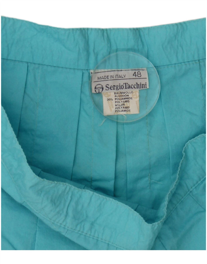 Minigonna a pieghe da donna Sergio Tacchini W28 in cotone blu medio