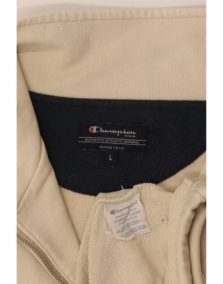 CHAMPION Giacca da tuta da uomo di grandi dimensioni in cotone beige