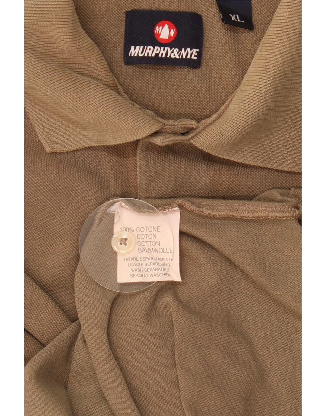 Polo da uomo MURPHY & NYE XL in cotone kaki