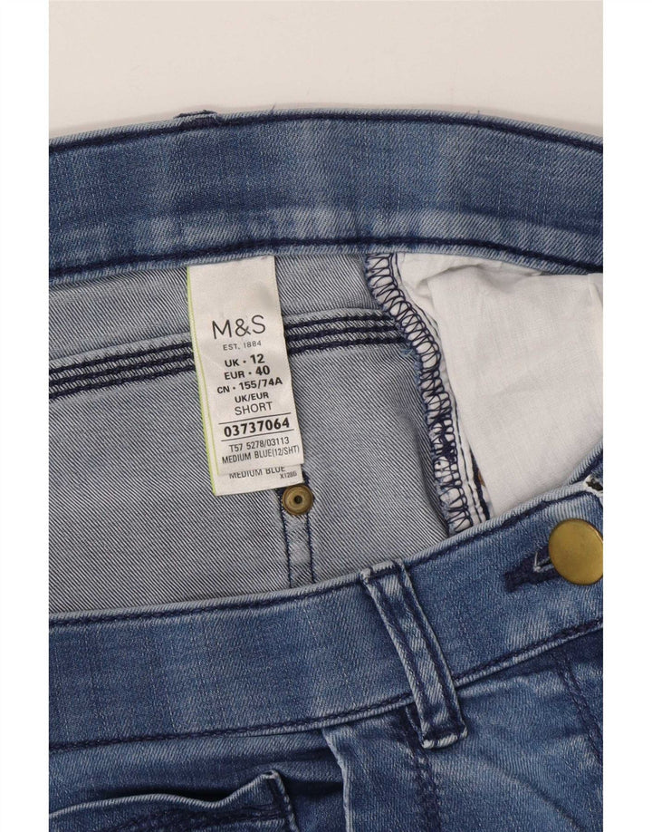 Jeans dritti effetto invecchiato da donna Marks & Spencer UK 12 medio W28 L27 blu