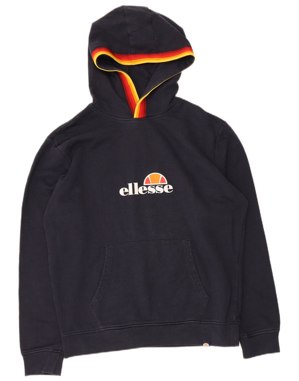 Felpa con cappuccio grafica da uomo Ellesse, cotone color block medio blu navy