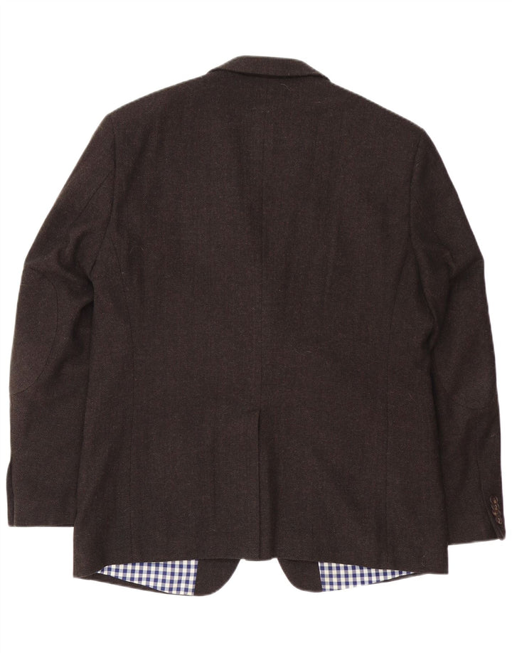Giacca blazer da uomo a 2 bottoni Peckott IT 52 XL lana a spina di pesce marrone