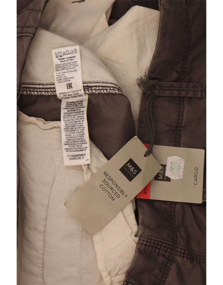 Pantaloncini cargo da uomo Marks & Spencer W36 grandi in cotone grigio