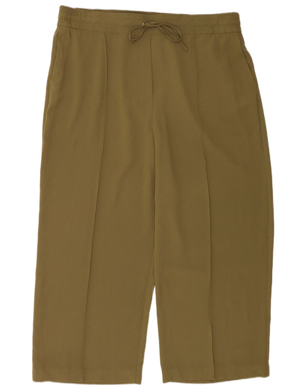 Pantaloni casual a gamba larga da donna Marks & Spencer UK 24 4XL W44 L30 Cachi