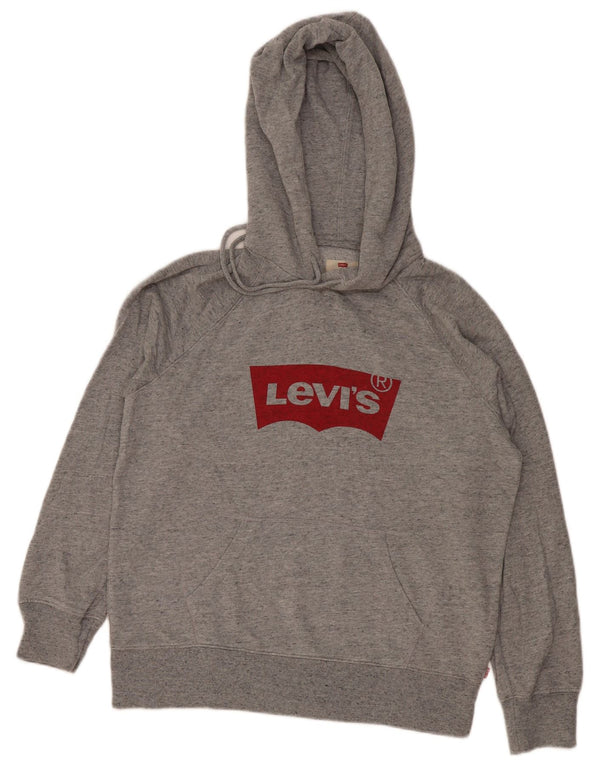 Maglione con cappuccio grafico da uomo Levi's in cotone chiazzato grigio piccolo