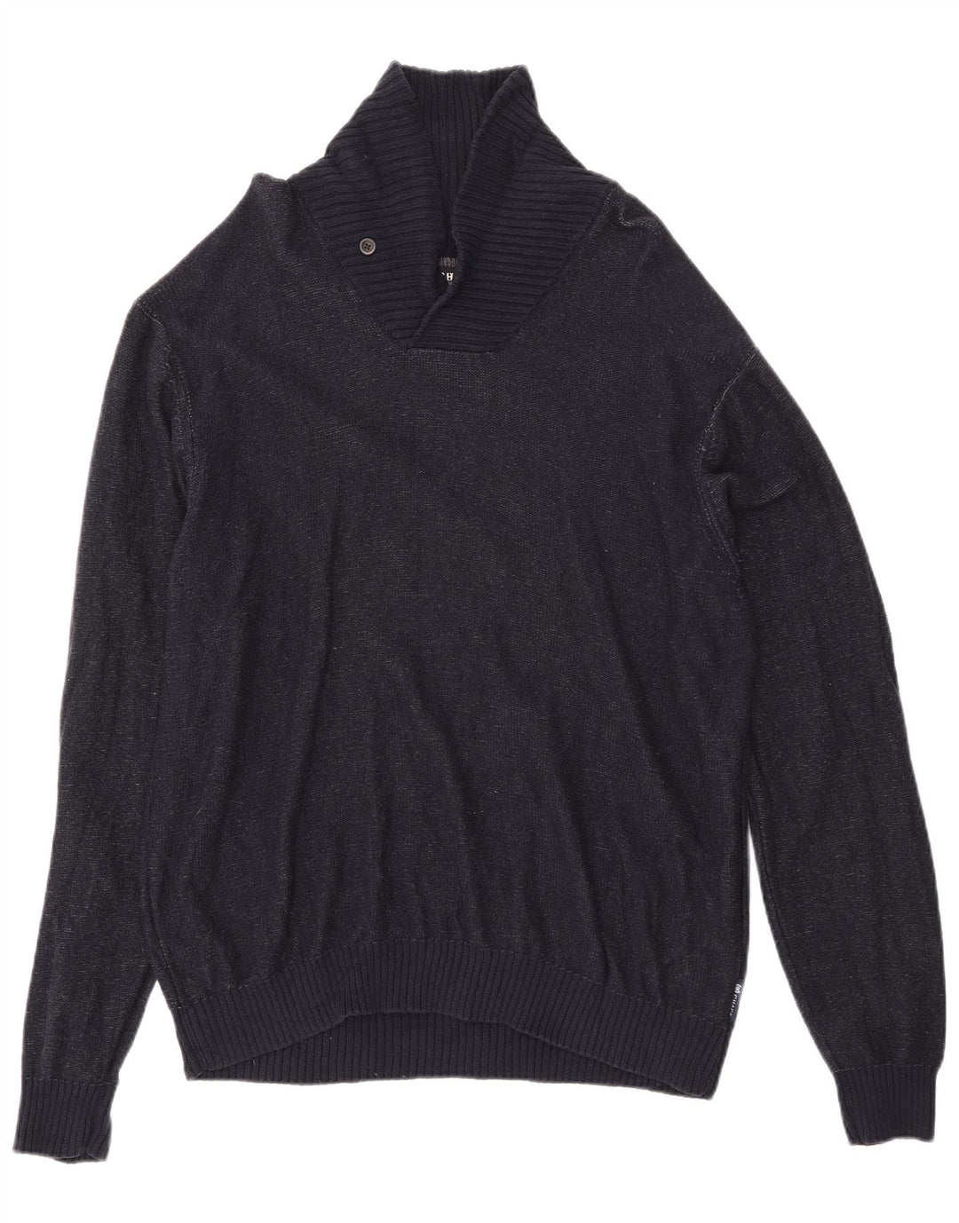 CHAPS Maglione da uomo con collo a scialle XL blu navy screziato