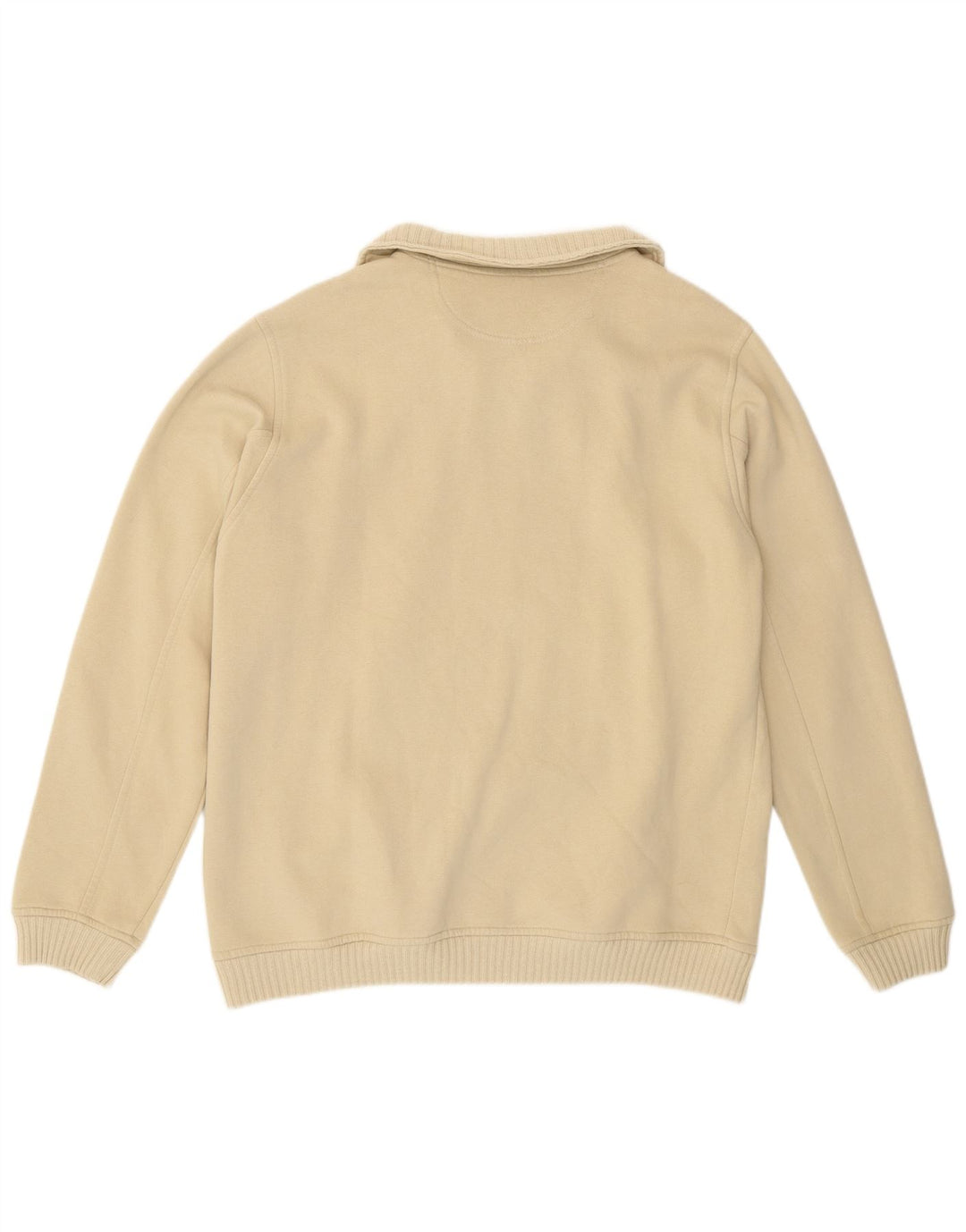 Felpa Champion da uomo con collo con zip, maglione grande, cotone beige