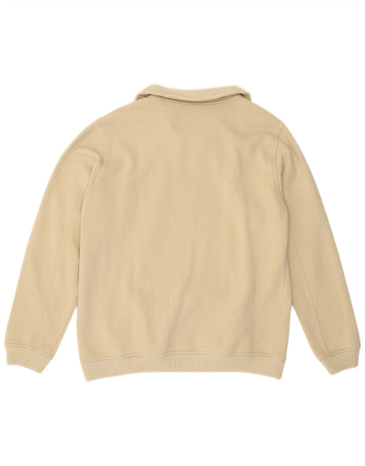 Felpa Champion da uomo con collo con zip, maglione grande, cotone beige