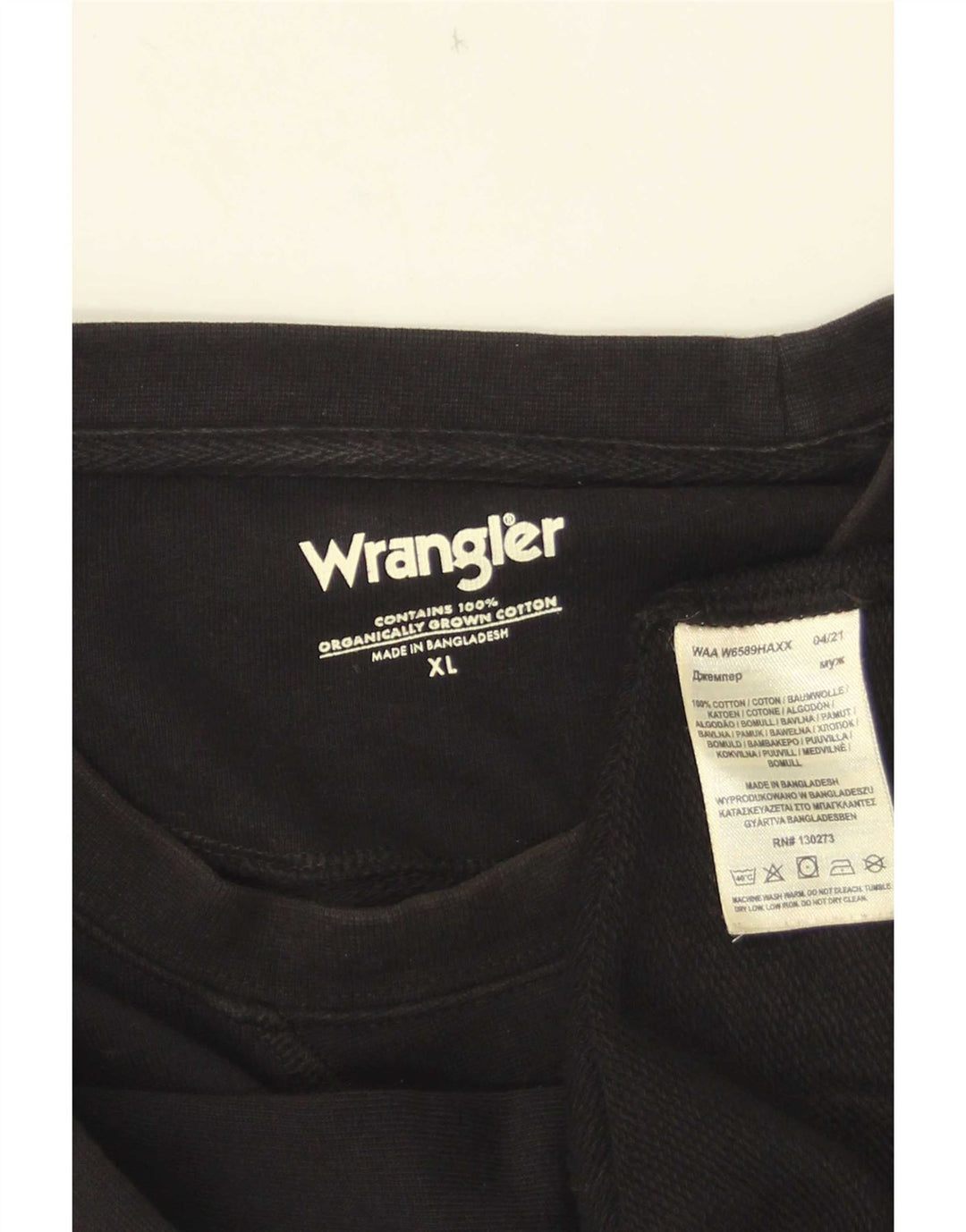 Felpa da uomo Wrangler Jumper XL in cotone nero
