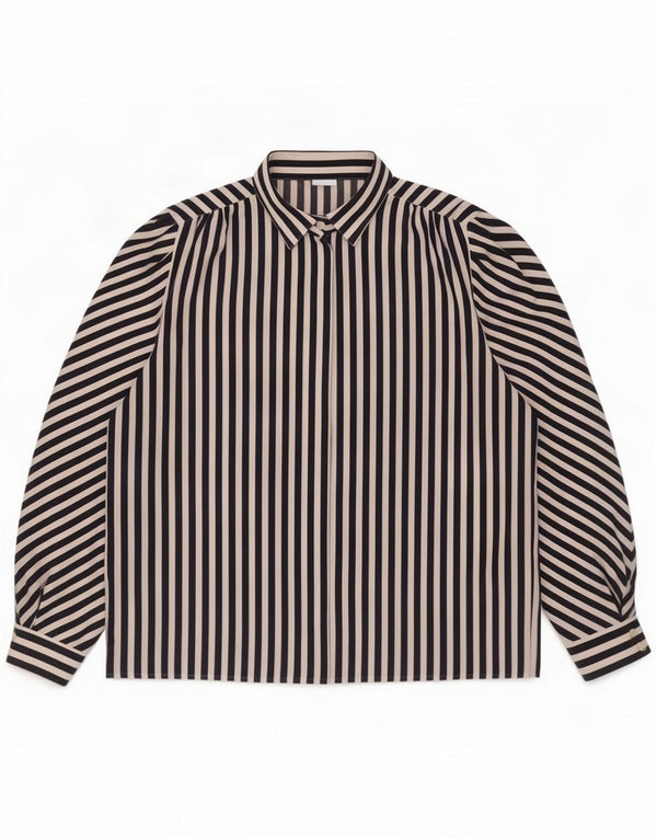 Camicia camicia oversize da donna vintage EU 48 2XL Gessato blu navy