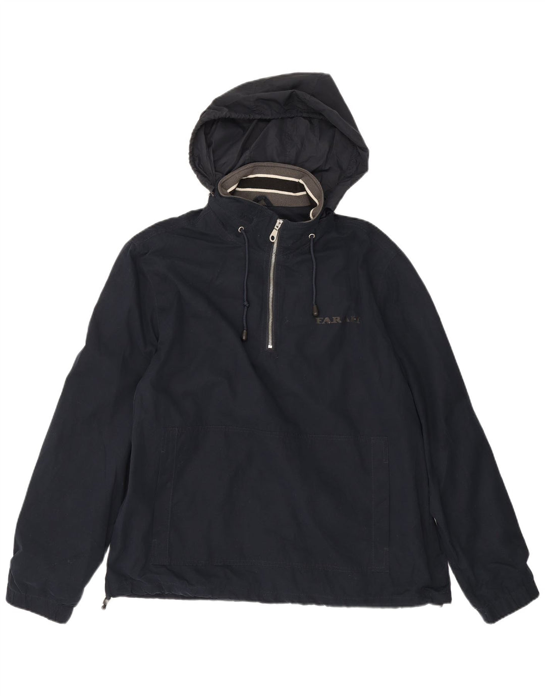 Giacca anorak da uomo con cappuccio Farah UK 40 Large in poliestere blu navy
