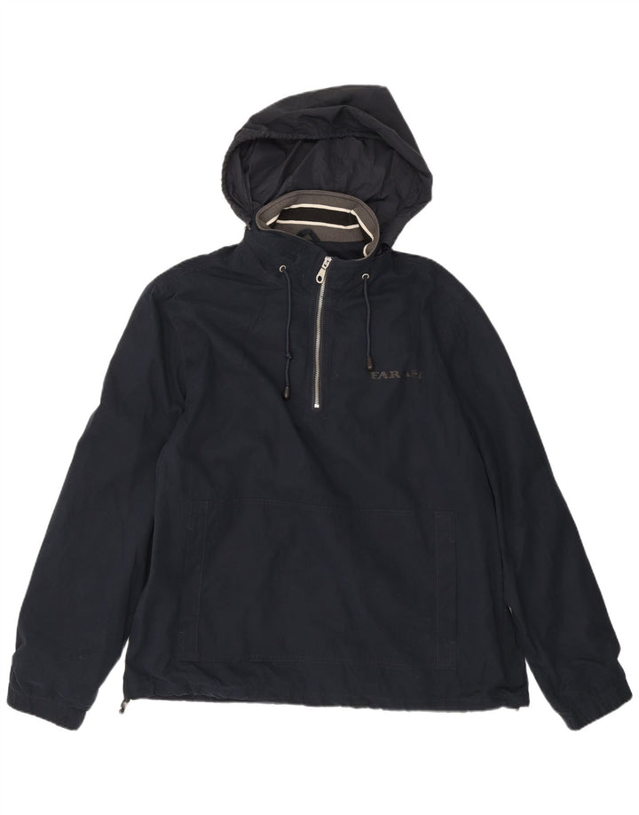Giacca anorak da uomo con cappuccio Farah UK 40 Large in poliestere blu navy
