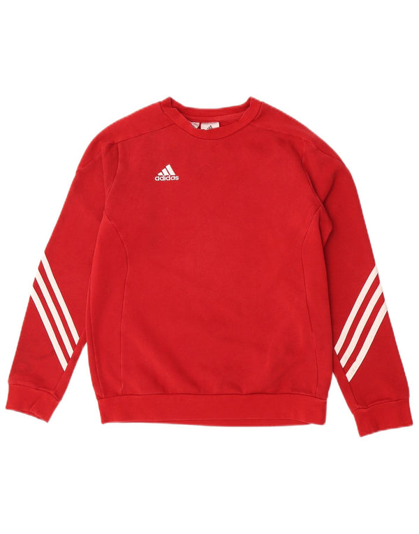 Felpa Adidas Ragazzo Maglione 11-12 Anni Grande Cotone Rosso