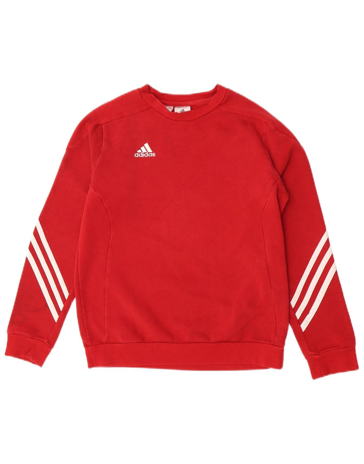 Felpa Adidas Ragazzo Maglione 11-12 Anni Grande Cotone Rosso