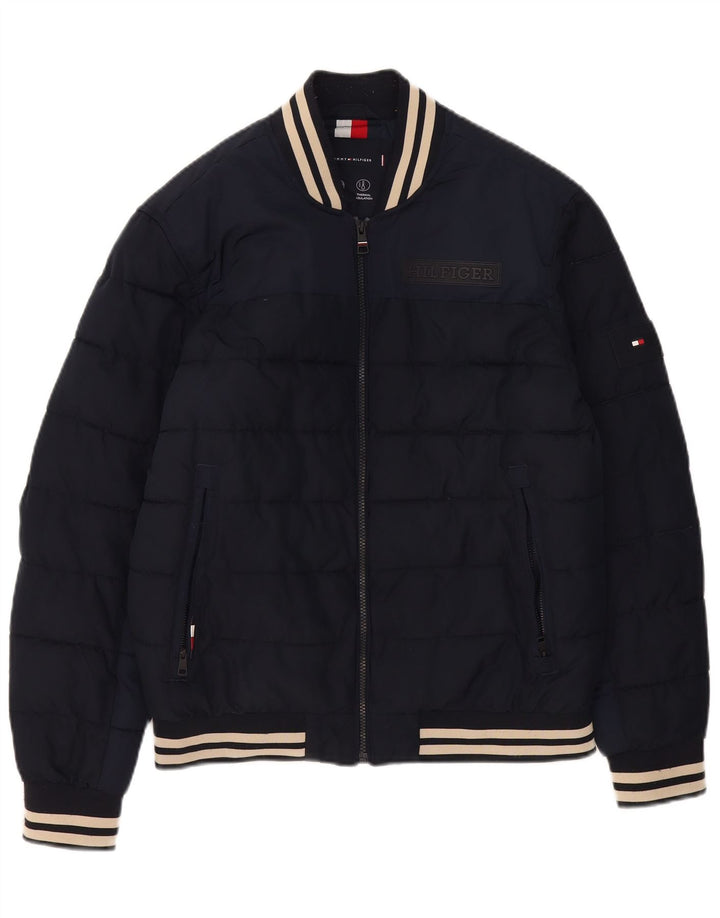 Giacca imbottita da uomo Tommy Hilfiger UK 38 poliestere medio blu navy