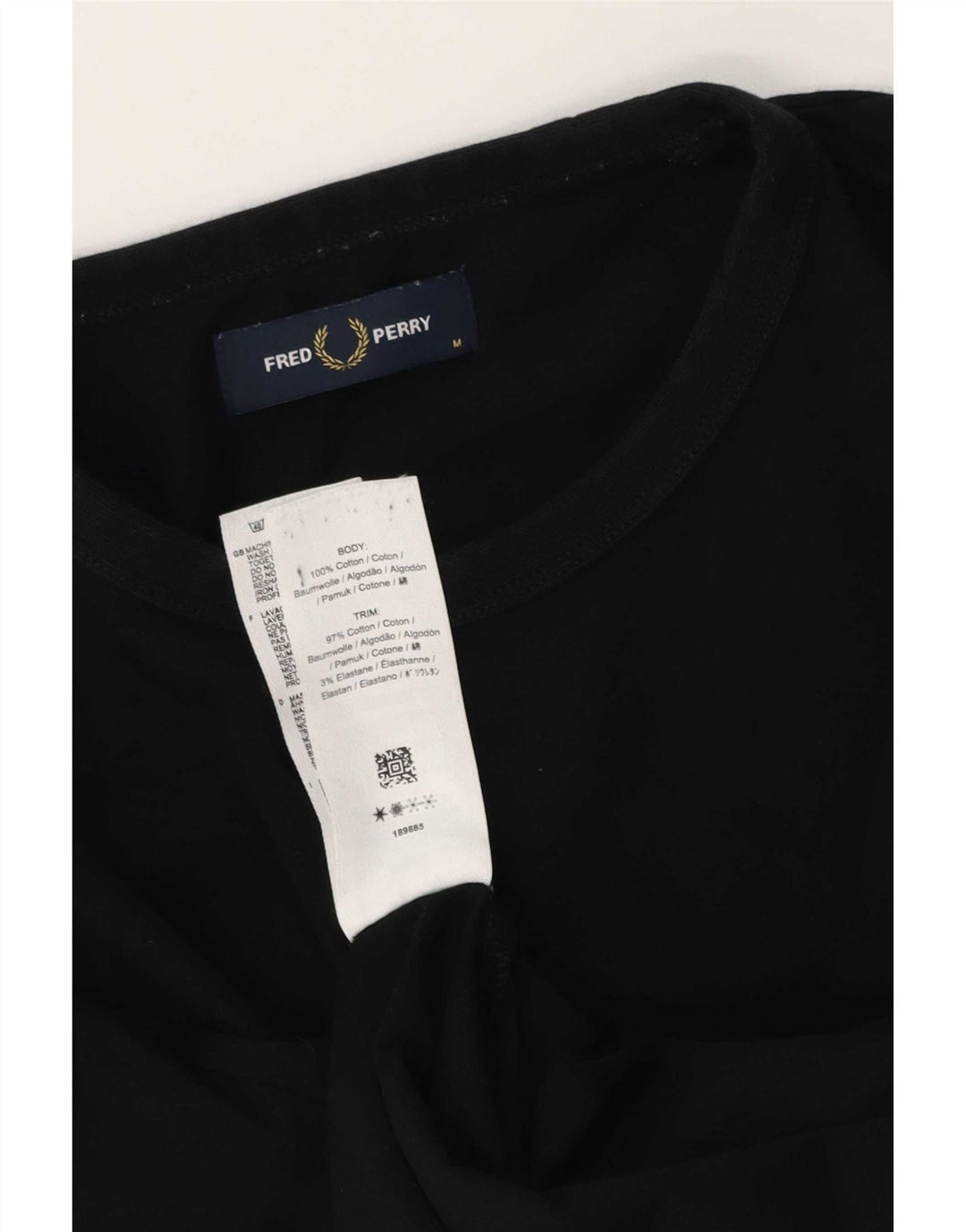 T-shirt da uomo Fred Perry Top in cotone nero medio