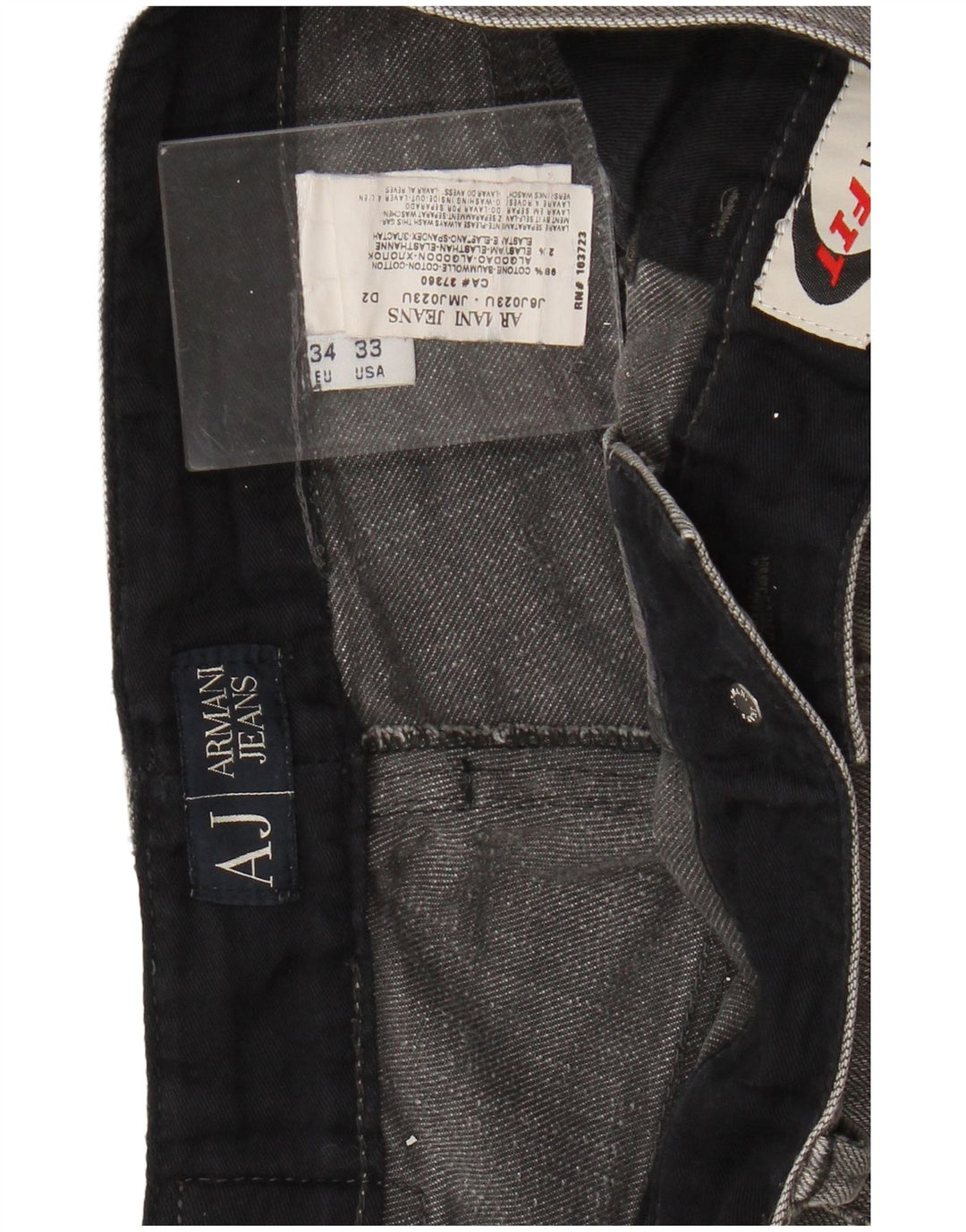 ARMANI Mens Straight Jeans W33 L33 Grey Cotton
