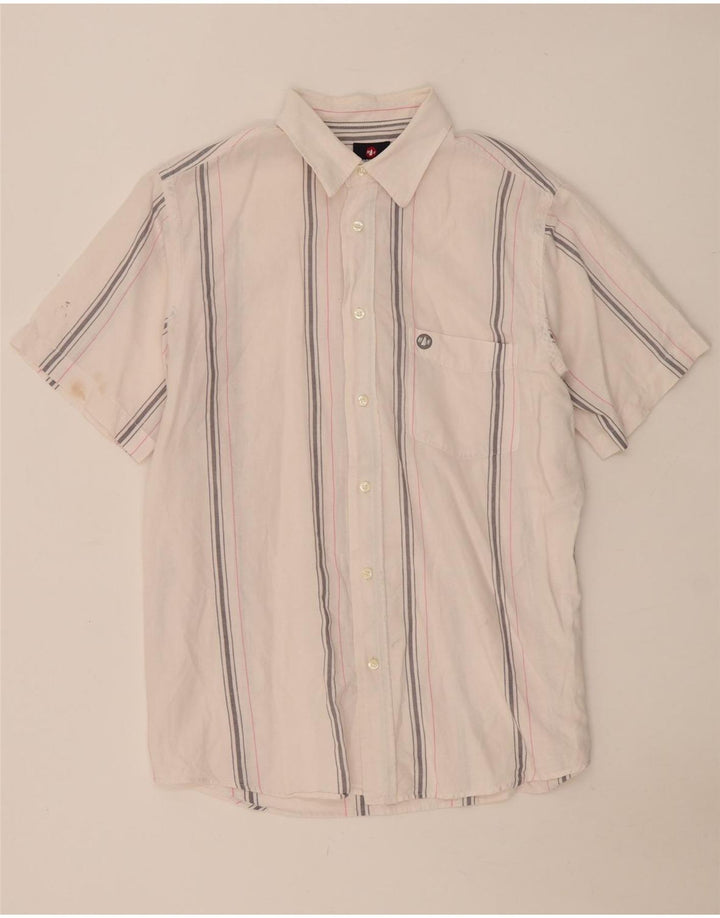 Camicia a maniche corte da uomo Murphy & Nye XL a righe bianche