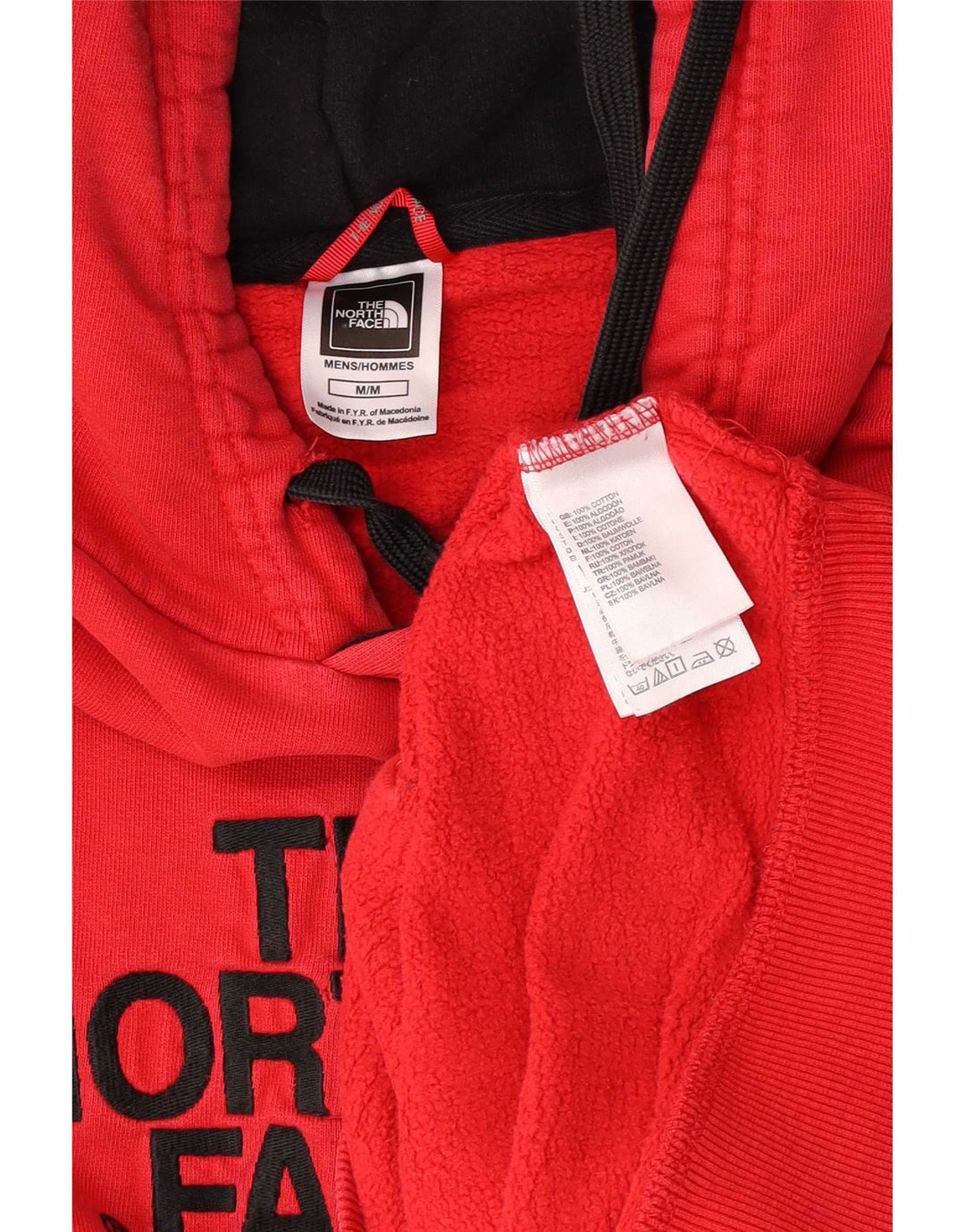 Felpa con cappuccio grafica da uomo The North Face in cotone rosso medio