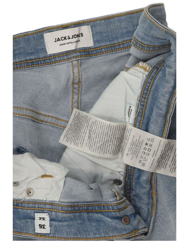 Jack & Jones Uomo GLENN Slim Jeans W36 L32 Cotone Blu