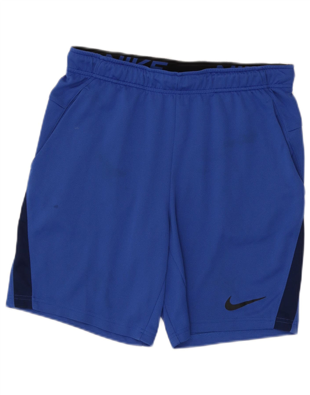 Pantaloncini sportivi Nike Dri Fit da uomo in poliestere color block blu medio