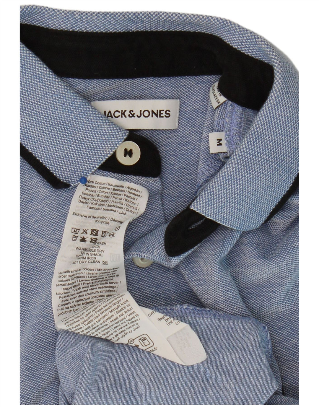 Polo da uomo Jack & Jones in cotone blu medio