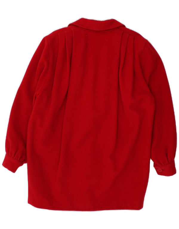 LUISA SPAGNOLI Womens Oversized Overcoat UK 6 XS Red Wool