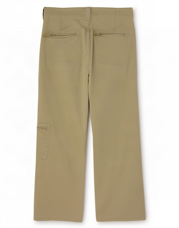 Pantaloni cargo dritti da donna Fila UK 14 Large W36 L26 cotone kaki