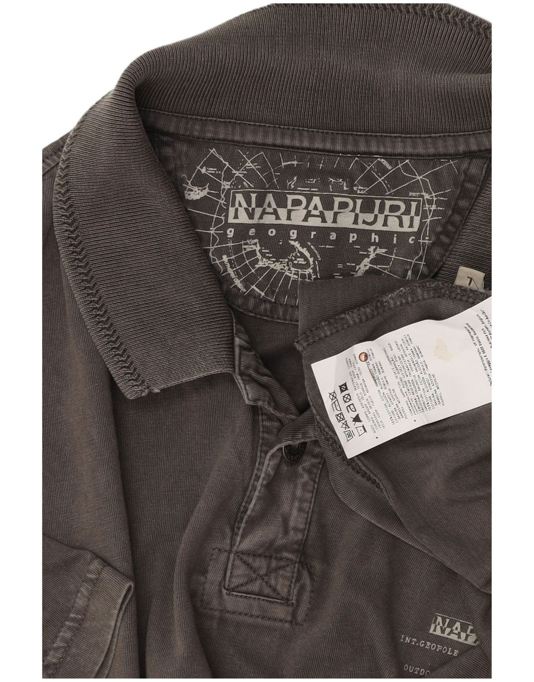 Polo da uomo NAPAPIJRI grande in cotone grigio