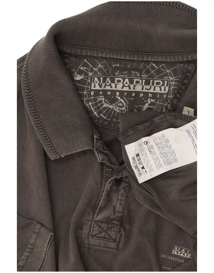 Polo da uomo NAPAPIJRI grande in cotone grigio