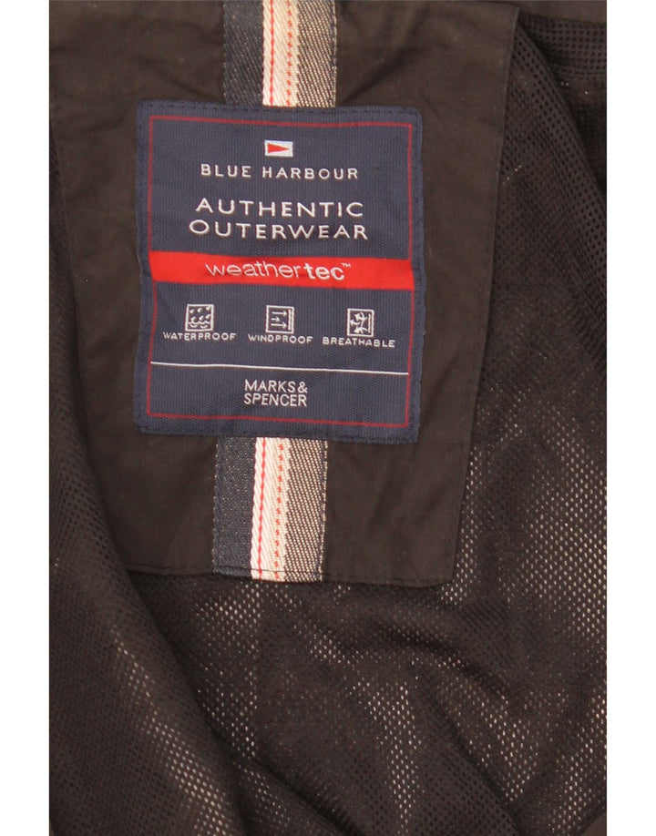 Giacca antipioggia con cappuccio Marks & Spencer da uomo blu Harbour UK 42 XL nera