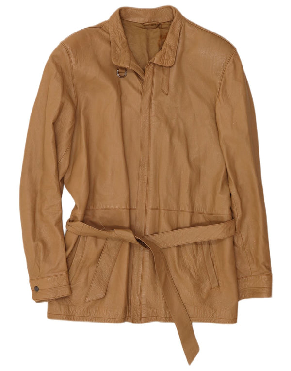 Giacca in Pelle Donna VINTAGE IT 46 Large Marrone