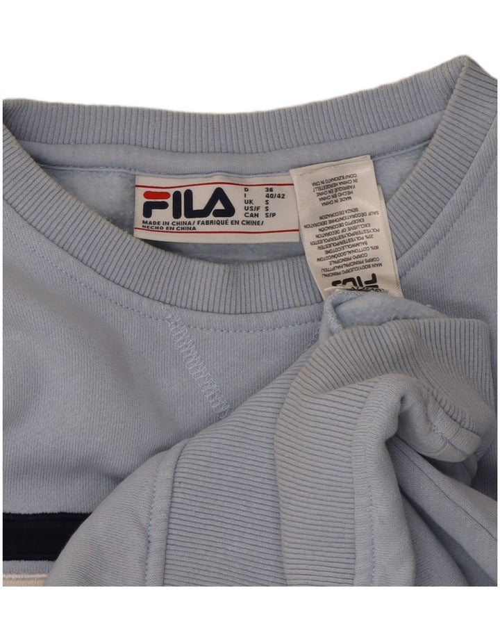 Felpa oversize da donna FILA Maglione UK 10 Small Blue Colourblock