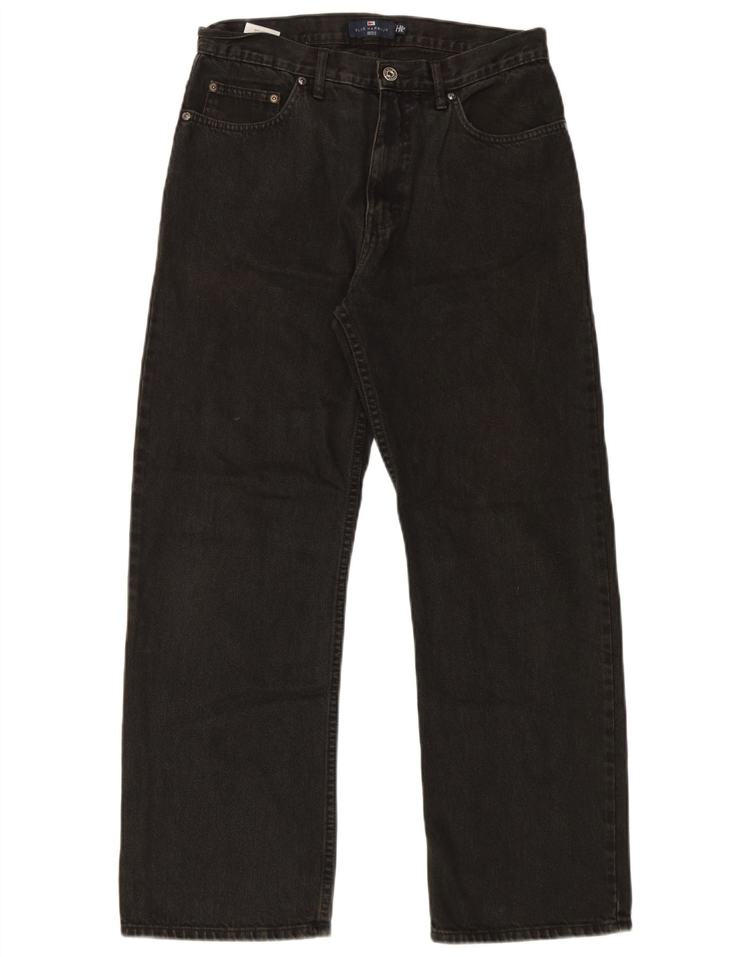 Jeans dritti da uomo Marks & Spencer Blue Harbour W32 L29 cotone nero