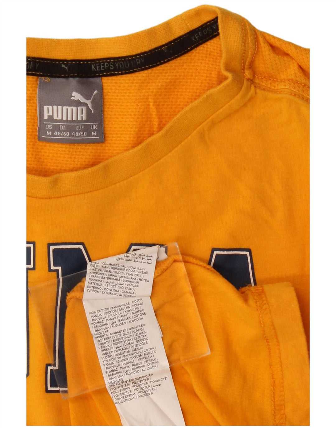 T-shirt grafica da uomo PUMA Top in cotone giallo medio