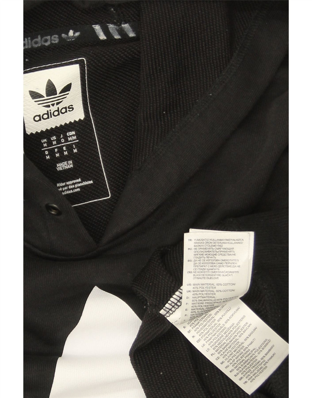 Felpa con cappuccio grafica da skateboard da uomo ADIDAS, cotone nero medio