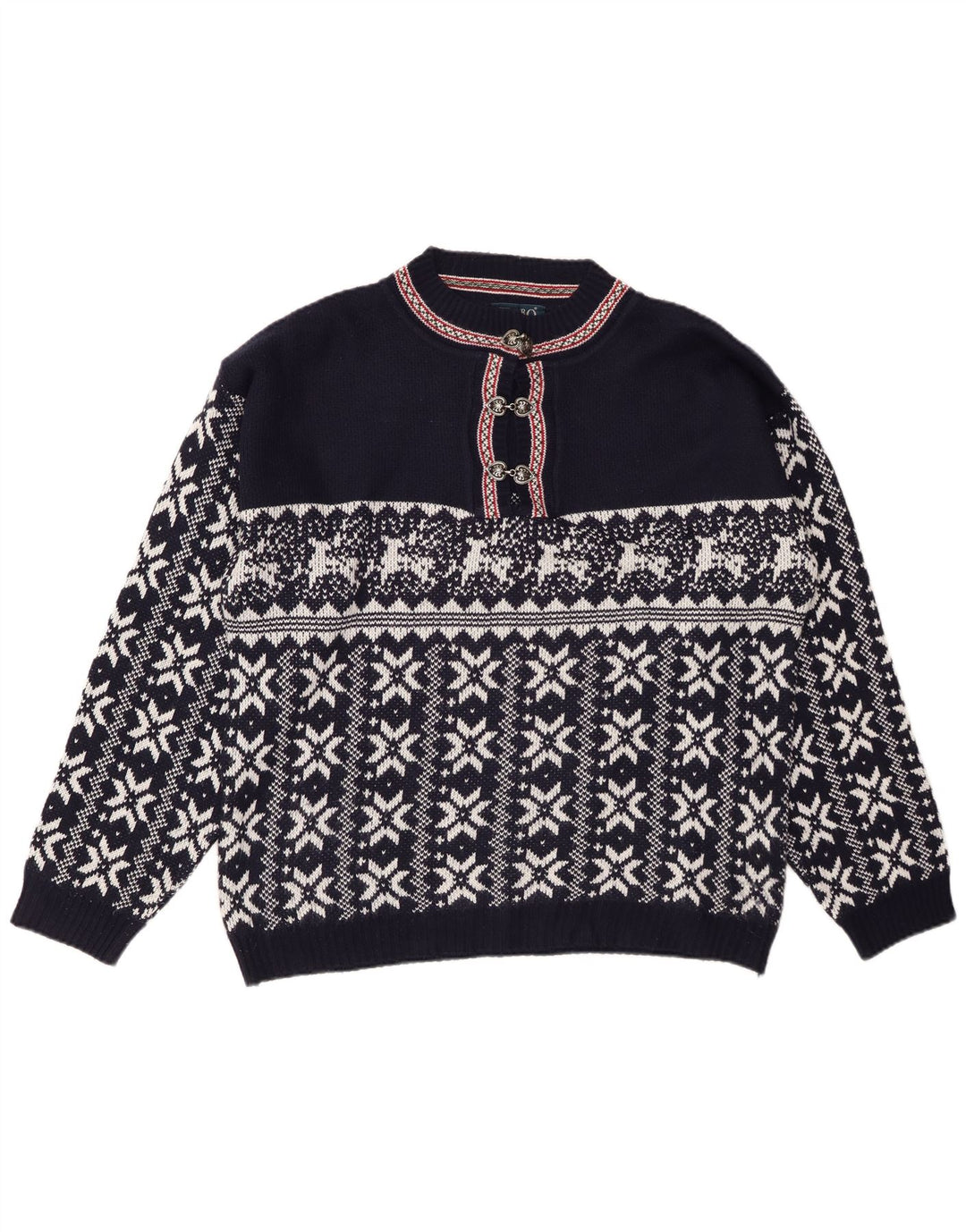 CENTRO MAGLIA Maglione da donna con collo a bottoni UK 14 Blu navy medio