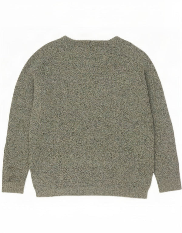 Maglione maglione oversize con scollo a V da donna Fat Face UK 10 Piccolo verde chiazzato