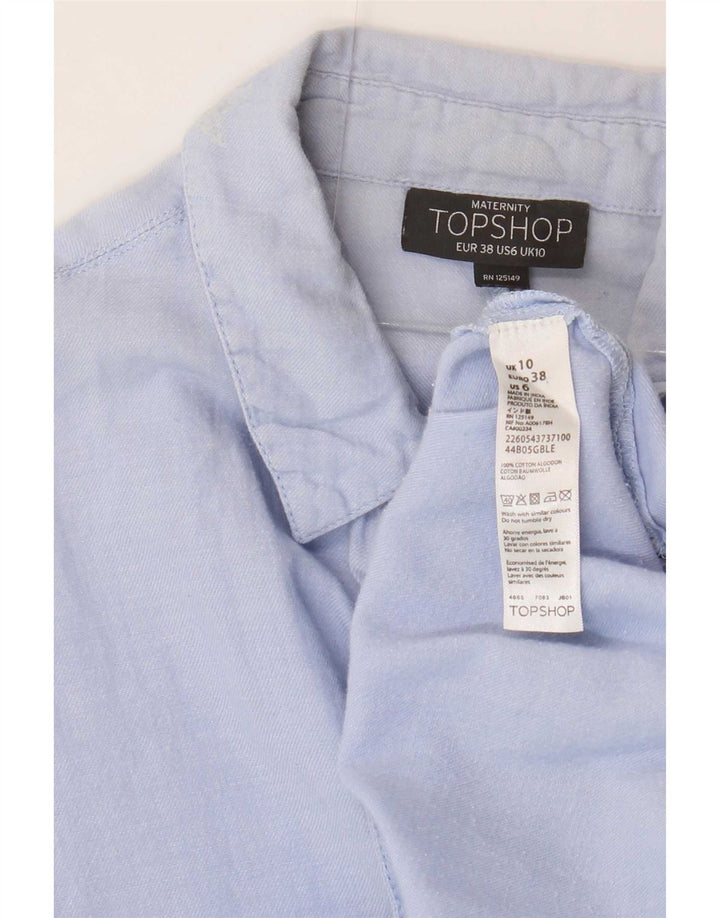 Camicia oversize da donna Topshop UK 10 piccolo cotone blu