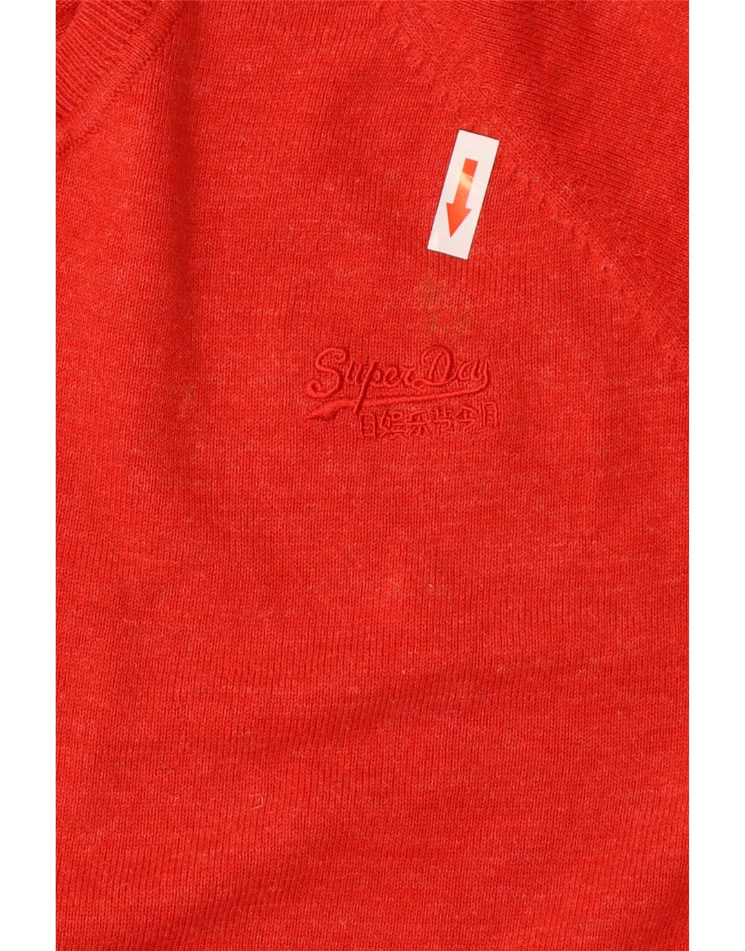 Maglione da uomo con scollo a V Superdry XL in cotone rosso