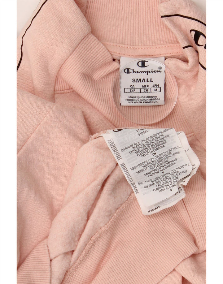 Felpa con grafica oversize da donna Champion, maglione UK 10, piccolo cotone rosa