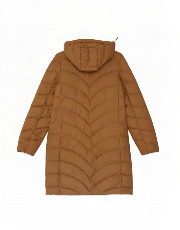 Cappotto imbottito con cappuccio da donna Marks & Spencer UK 8 piccolo marrone