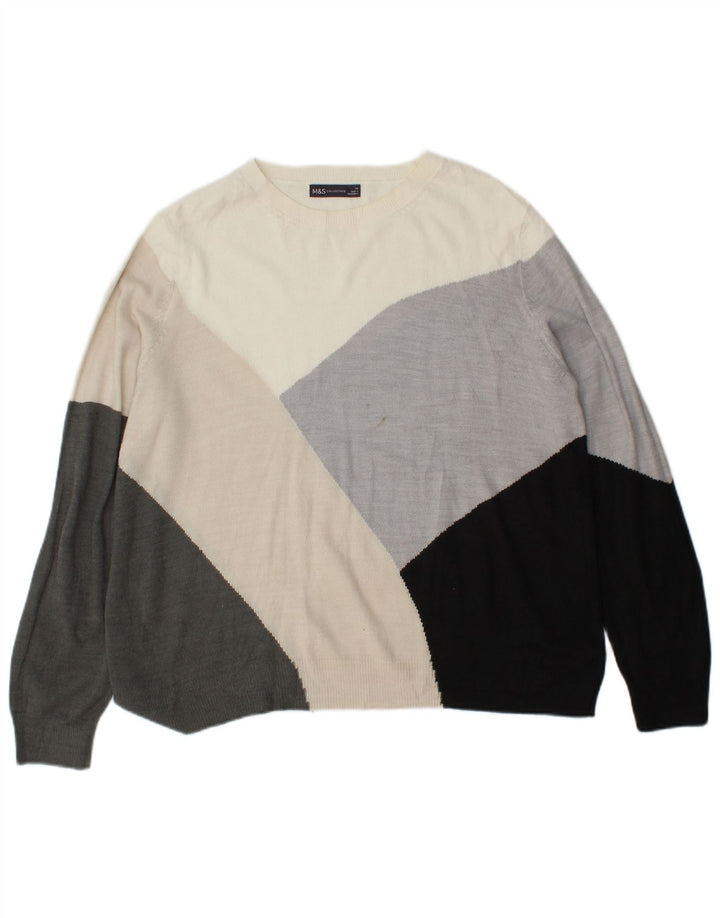 Maglione maglione con scollo a barca da donna Marks & Spencer UK 16 grande grigio