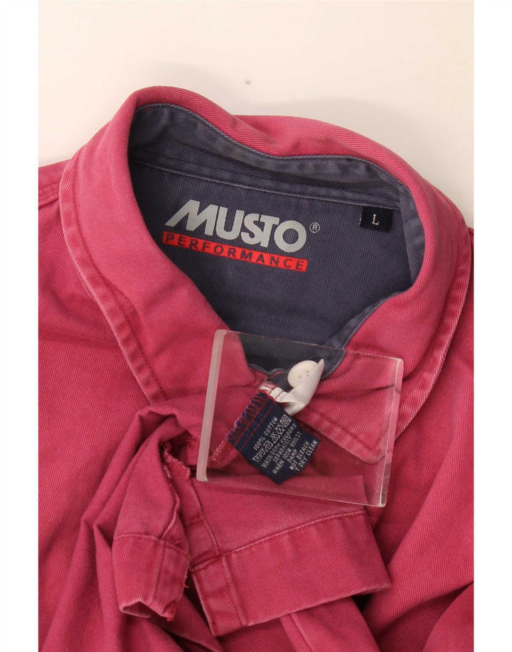 Camicia pullover da uomo Musto grande cotone a righe rosse