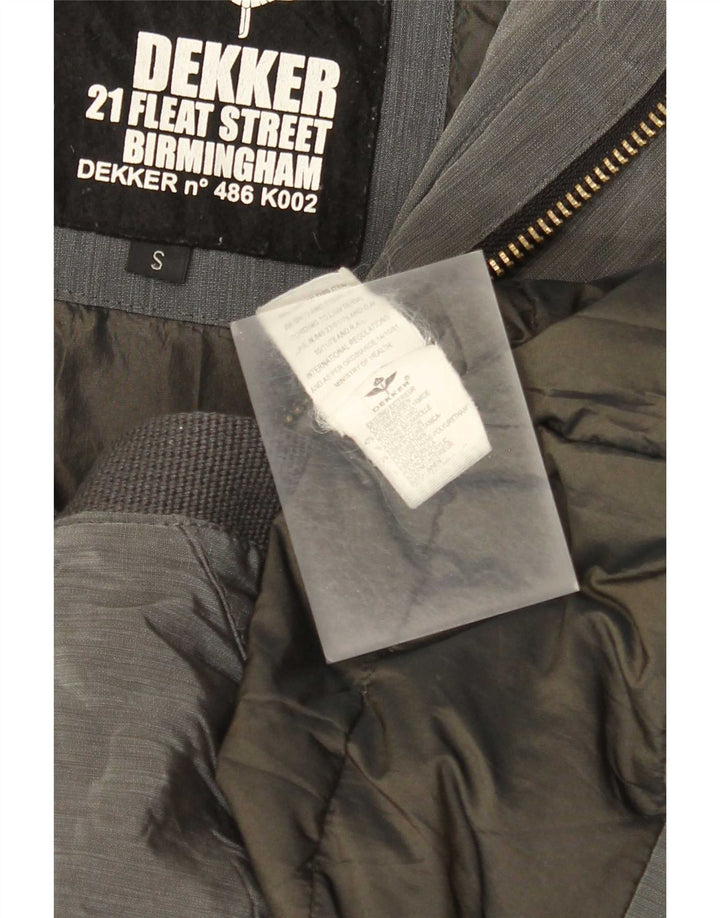 Giacca Parka militare con cappuccio da uomo Dekker UK 36 Small Grigio Poliammide
