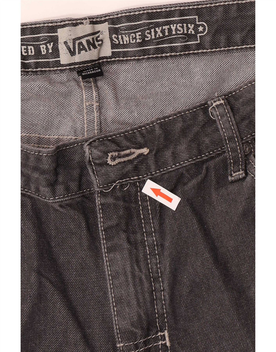 Jeans dritti da uomo Vans W36 L27 Cotone grigio