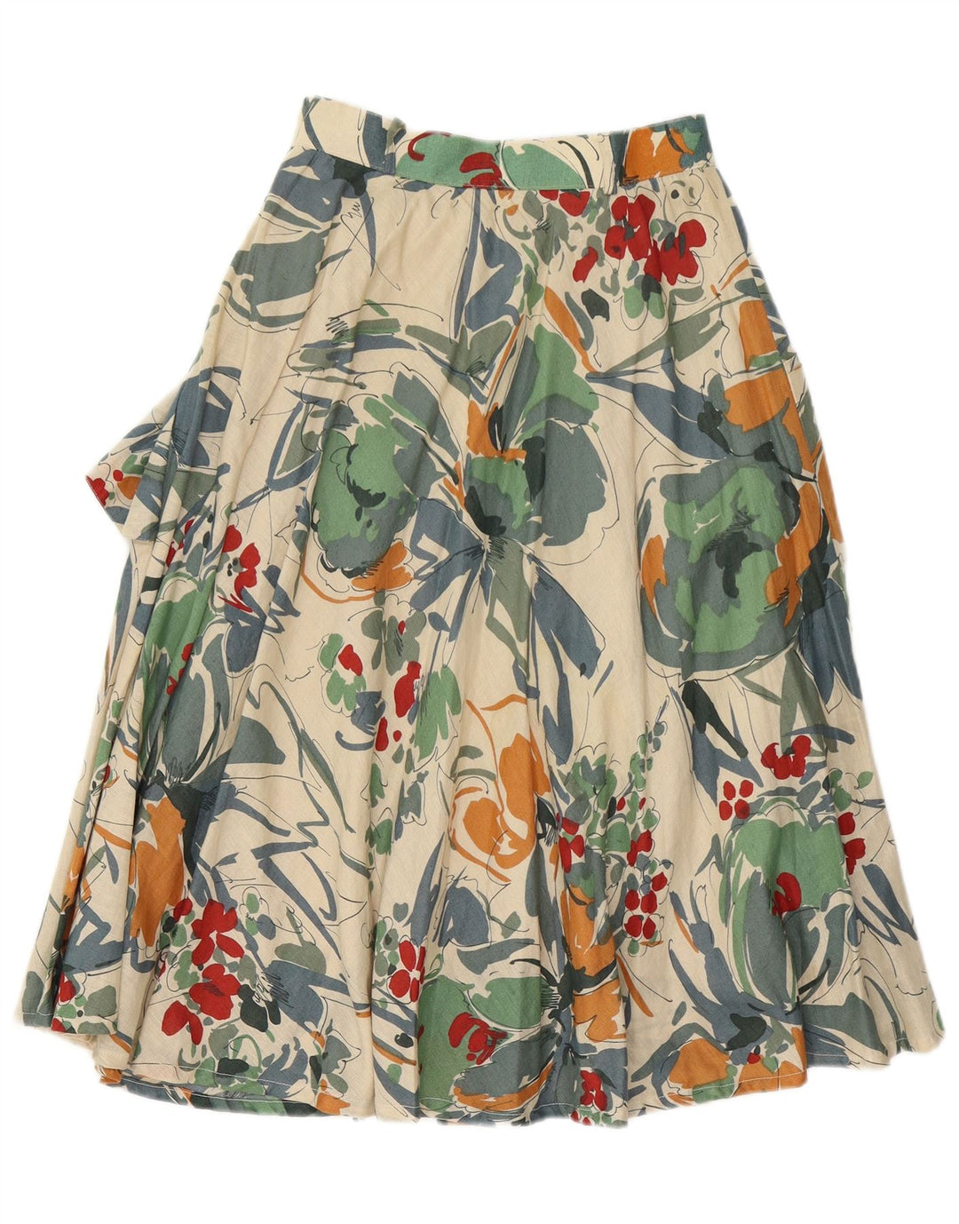 Gonna a trapezio a vita alta da donna vintage IT 42 media W26 multicolore
